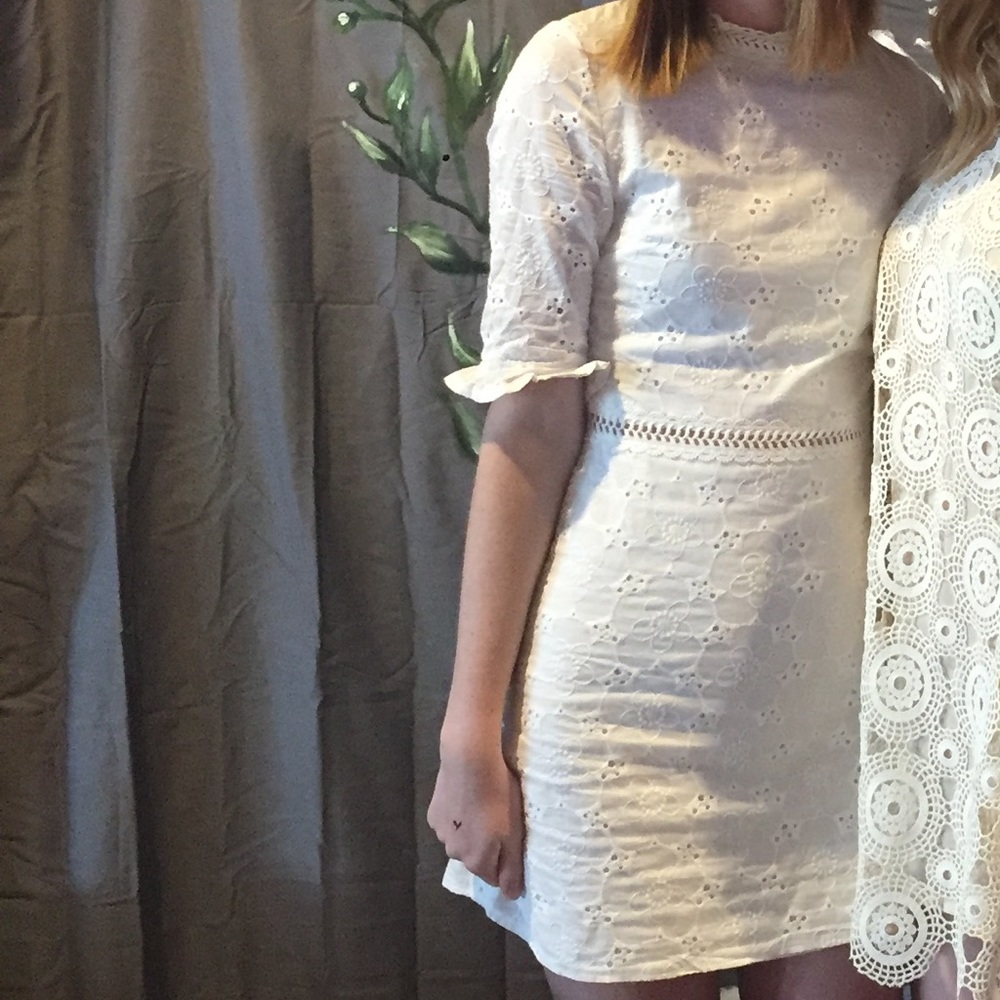 Asos white embroidered dress